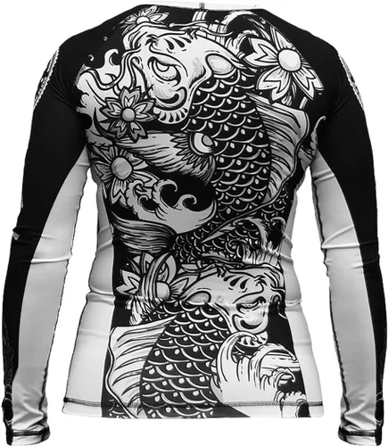 Vista 6 de Hardcore Training Camiseta de compresión de manga larga para mujer, capa base de compresión, ajustada, yoga, correr, gimnasio, entrenamiento