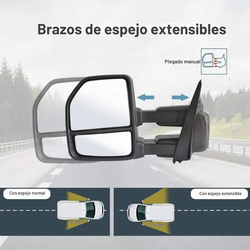 Vista 4 de espejo para remolque para Ford F150 Pickup Truck 2015 2016 2017 2018 2019 2020, luces de señal de giro LED, sensor de temperatura, desempañado Ford