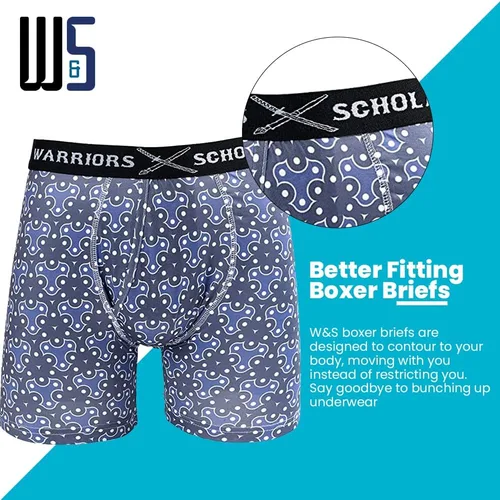 Vista 3 de Warriors & Scholars Mens Boxer Briefs Boxer Briefs for Men Pack of 6 Mens Boxer Briefs Underwear Boys Boxer Briefs