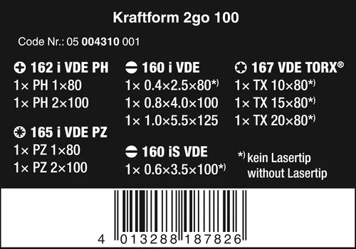 Vista 2 de WERA 05004310001 Kraftform 2go 100, 11 piezas