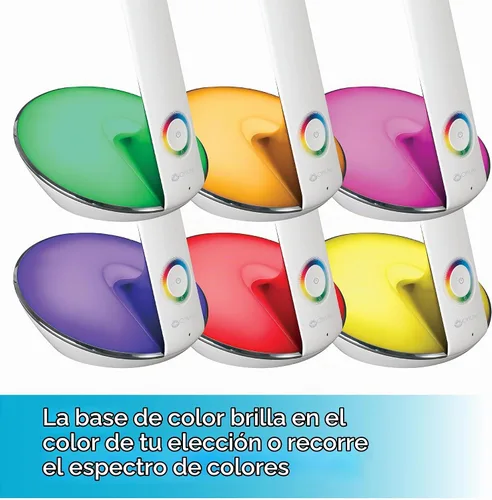 Vista 8 de OttLite Lámpara de escritorio LED con base que cambia de color y puerto USB