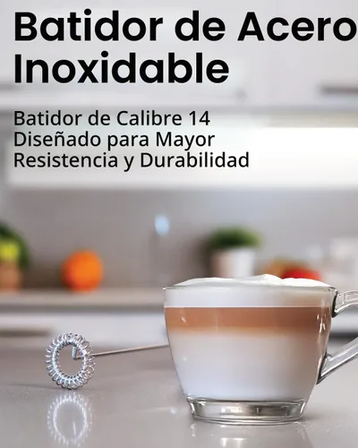 Vista 7 de Elementi Potente Varita Espumadora – Espumador de Leche Ligero y Mezclador de Bebidas Manual, Batidor Matcha para Lattes de Ensueño, Potente Varita