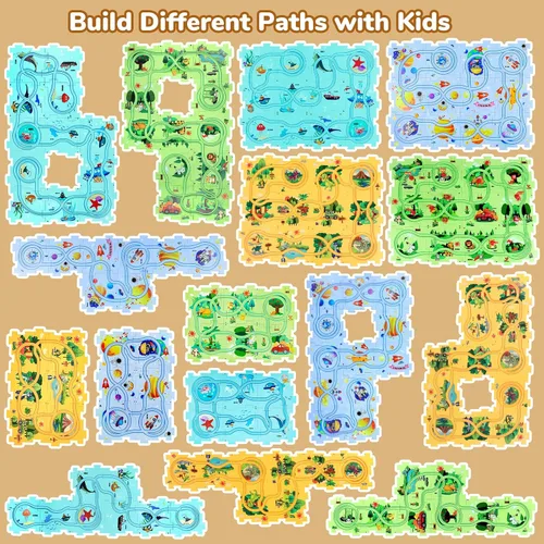 Vista 6 de YOOYID Puzzle Racer - Juego de pistas de coche para niños, juguetes para niños de 3 a 5, juguetes para niños de 3, 4, 5, 6 años, juguetes