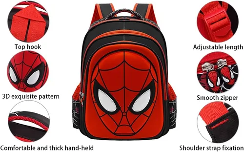 Vista 4 de Mochilas para niños y niñas, mochilas 3D impermeables de dibujos animados, azul, (Style Light Blue), L