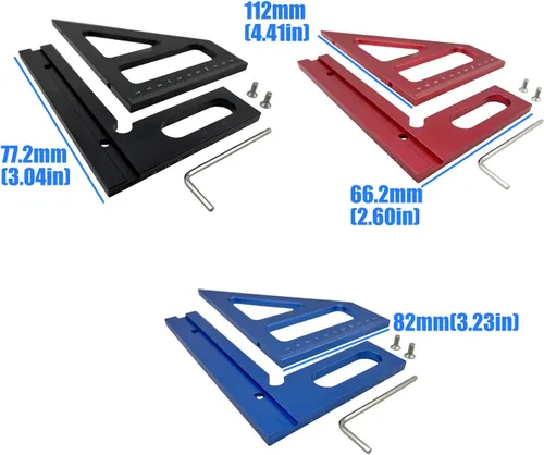Vista 3 de Anodized Multipurpose Measuring Tool for Technical Drawing, Black