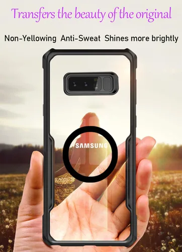 Vista 2 de Funda para Samsung Galaxy Note 8 [compatible con Magsafe] Parte trasera de policarbonato duro [anillo de metal integrado] Slim Fit Anti Amarillo