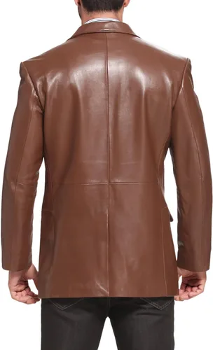 Vista 4 de BGSD Richard Classic - Chaqueta deportiva de piel de cordero para hombre (regular, grande y alta y corta)