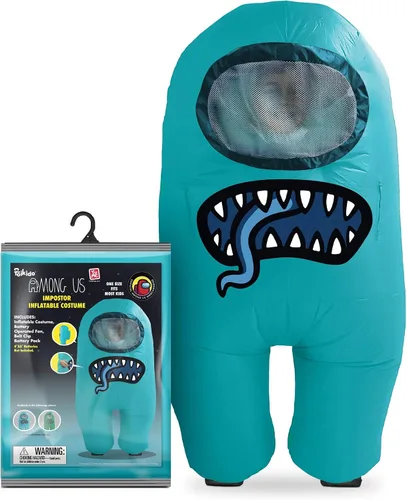 Vista 8 de YuMe Official Among Us Toikido Toys Inflatable Kids Halloween Cosplay Costume for Children Impostor azul