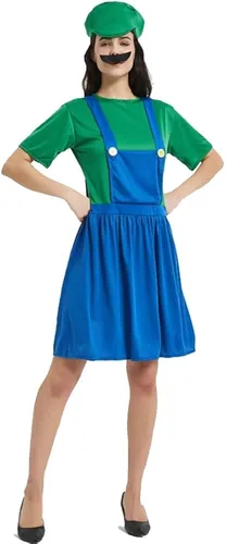 Vista 2 de VISVIC Disfraz de Super Brothers para Halloween, cosplay, clásico, unisex, para hombres, mujeres, adultos, niños y adolescentes