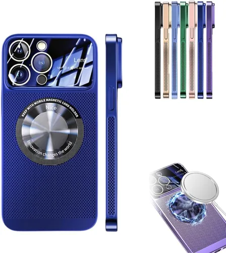 Vista 13 de Funda magnética de disipación de calor galvanizada para iPhone 13 14 Plus Pro Max, funda de refrigeración magnética sin marco para ventana grande