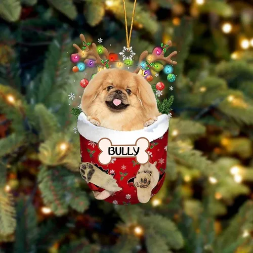 Vista 132 de IZI POD Affenpinscher Adorno de Navidad personalizado para perro, adorno de bolsillo de nieve para perro para árbol de Navidad, adorno acrílico