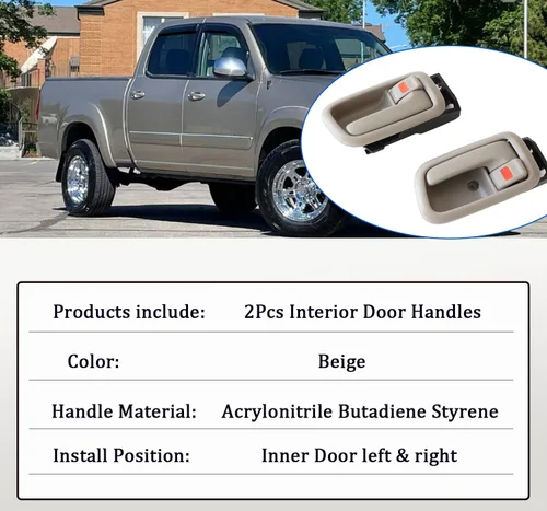 Vista 4 de AUCERAMIC Manijas de puerta interiores con bisel, 2 piezas aptas para Toyota Tundra 2000 2001 2002 2003 2004 2005 2006, repuesto para el lado