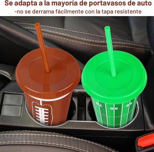 Vista 6 de Kochorie 18 tazas de fiesta de fútbol de 24 onzas con tapas y pajitas, vaso de plástico reutilizable, tazas de viaje para niños, entrenadores