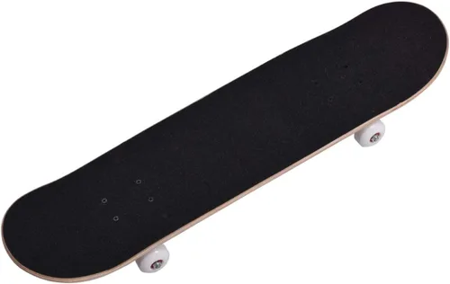 Vista 4 de Patineta completa doble Kick-tail de 7 capas de madera de arce canadiense, para profesionales, aficionados o principiantes Negro