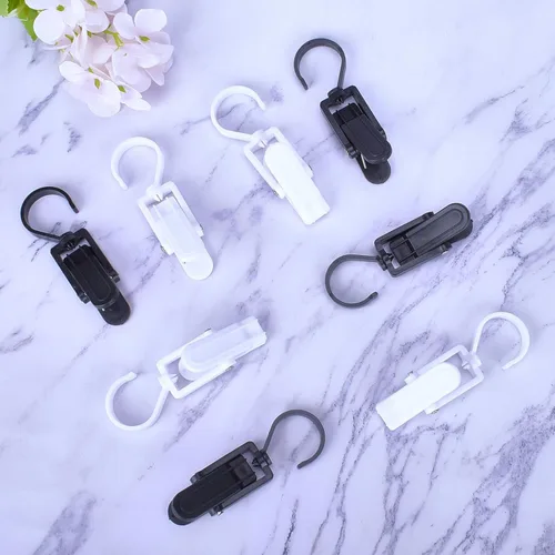 Vista 7 de 12 piezas de ganchos giratorios súper resistentes de plástico, clips para cortinas, alfileres para ropa, clips para toallas de playa, clips