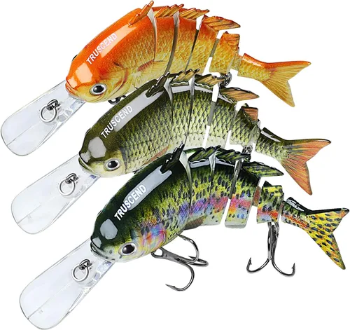 Vista 15 de TRUSCEND Swimmax - Señuelos de pesca fáciles de atrapar con ganchos BKK, ondulación, vibración, traqueteo y gorgoteo para más mordeduras, cebos