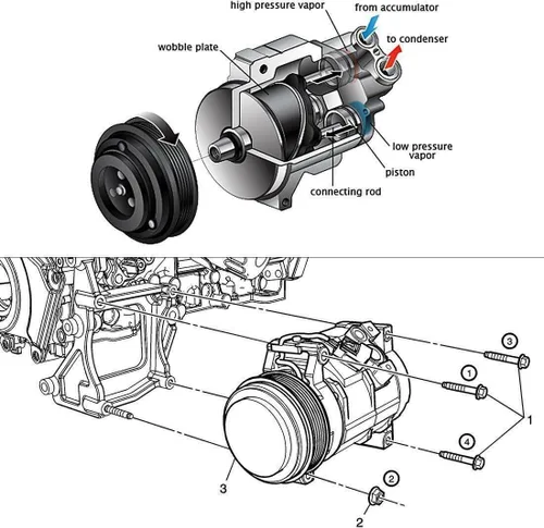 Vista 9 de Compresor de aire acondicionado CA con embrague, CO 10386C para 1999-2004 para Nissan Frontier 3.3l, para 2000-2004 para Nissan Xterra 3.3l
