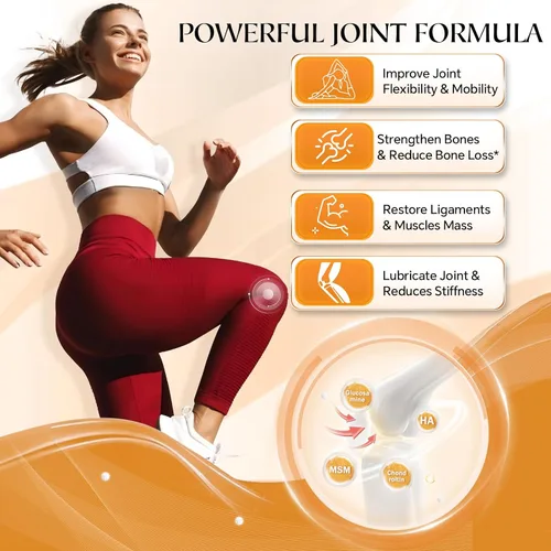 Vista 3 de NATURE TARGET Multi-Péptidos de Colágeno en Polvo para el Apoyo de las Articulaciones, Colágeno Hidrolizado para Mujeres y Hombres con MSM + GC