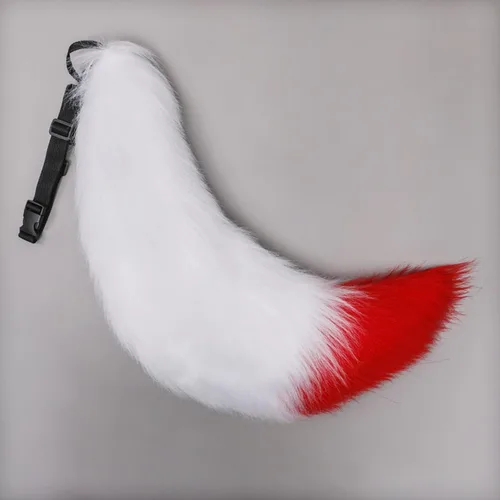 Vista 3 de Fxaelian - Juego de cola grande de piel sintética para animales, zorro, gato, perro, lobo, accesorio para disfraz de Halloween, cosplay, fiesta
