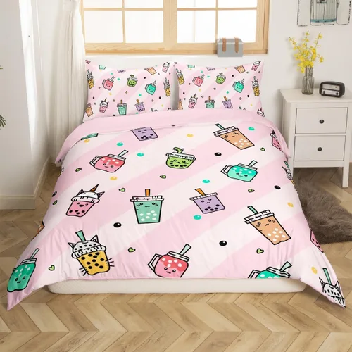 Vista 7 de Feelyou Funda de edredón de elefante de dibujos animados para niños, tamaño individual, juego de ropa de cama de cocodrilo para niños y niñas, funda