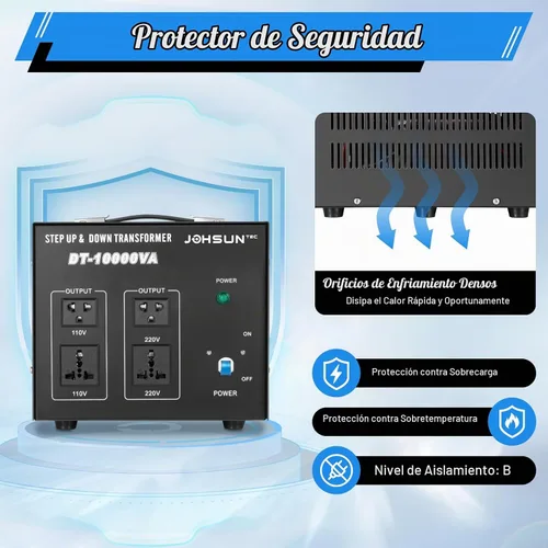 Vista 5 de Transformador convertidor de voltaje de 10000 W, transformador de convertidor de potencia elevador/abajo de 110 V a 220 V, para la mayoría
