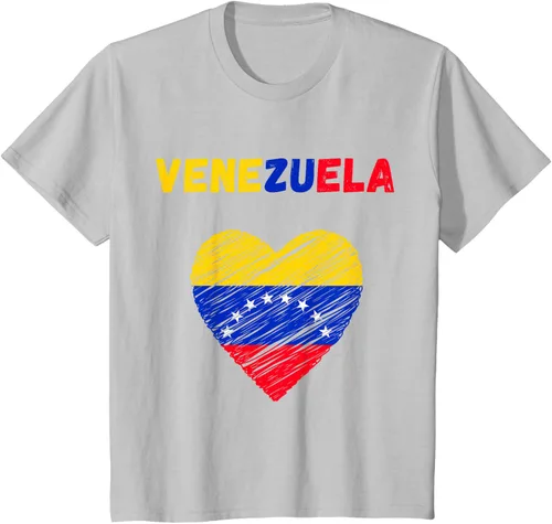 Vista 33 de Camiseta con la bandera venezolana con corazón de Venezuela, Negro