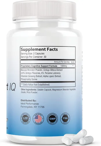 Vista 2 de (3 unidades) Neuro Smart IQ Brain Pills Neurosmart Mind Energy Plus Neurosmartiq (180 cápsulas)