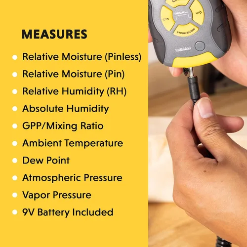 Vista 7 de General Tools Termohigrómetro RHMG650 9 en 1 con medidor de humedad sin