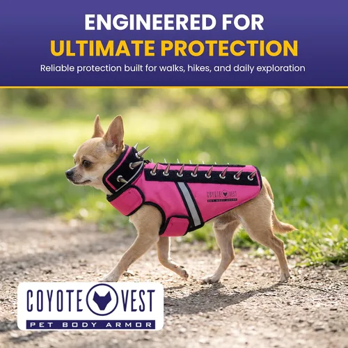 Vista 2 de CoyoteVest SpikeVest - Chaleco de arnés para perro, accesorios reflectantes para perros con picos para proteger a tu mascota de ataques de Raptor