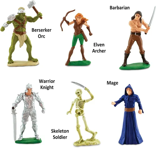 Vista 3 de Safari Ltd. Heroes and Monsters Designer TOOB - 6 mini figuras de fantasía - Juego de juguetes de fantasía para niños, niñas y niños a partir de 3