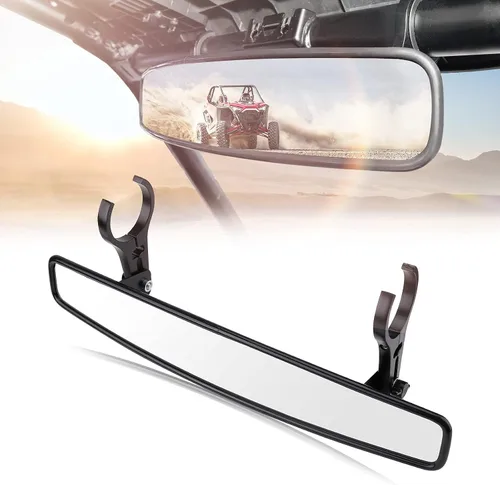 Vista 9 de KEMIMOTO Espejo retrovisor UTV, espejo retrovisor convexo central de 15" para UTV de carreras con abrazaderas de 3/4 1.75" o 2" Compatible