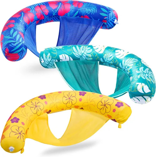 Vista 10 de SLOOSH Inflatable Pool Noodle Chair, 3 Packs Pool Floats Noodle Sling Floatie, Swimming Party Floating Chair for Adult Party Summer Water Fun
