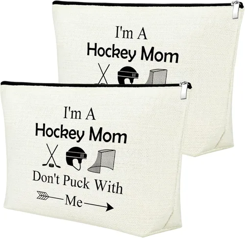 Vista 9 de Mxrymvu Regalos de jugador de hockey para mujeres, bolsa de maquillaje, jugador de hockey sobre hielo, regalo de cumpleaños y graduación, Soy una