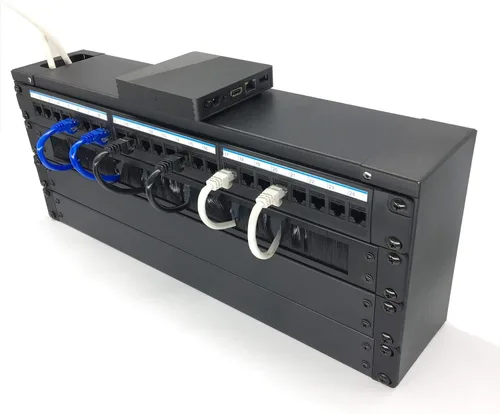 Vista 6 de Panel de gestión de cables desmontado de 1U con cepillo para entrada de cables para rack o gabinete de 19 pulgadas, color negro (BF01UAB2)