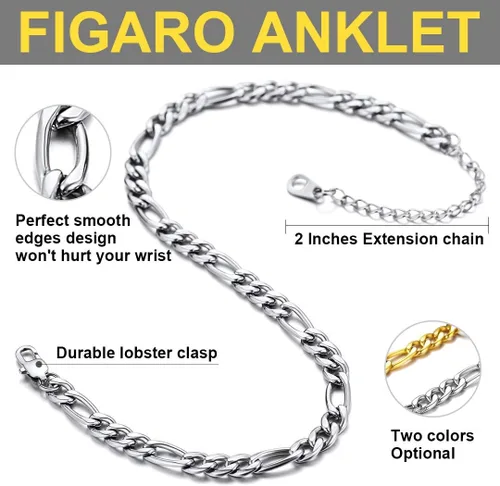 Vista 4 de ChainsHouse Tobillera redimensionable para mujeres y niñas, joyería de verano para playa, joyería descalza, acero inoxidable, oro de 18 quilates