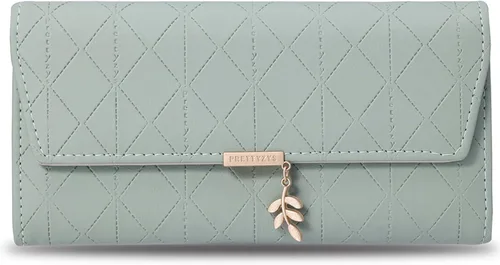 Vista 10 de aurrako Carteras de cuero para mujer, tarjetero de cuero RFID, triple pliegue, monedas, bolsillo con cremallera y ventana de identificación, gran