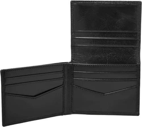 Vista 3 de Fossil Cartera triple de piel con bloqueo RFID para hombre