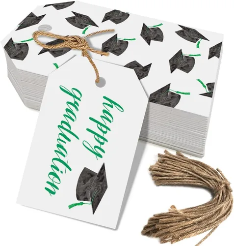 Vista 18 de 50 etiquetas de regalo de graduación, regalos de fiesta de graduación de felicitaciones para escuela secundaria o feliz universidad suministros