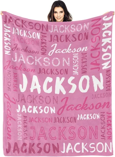 Vista 45 de Manta personalizada con nombre, manta personalizada con nombre y texto para adultos, niños, cumpleaños, Navidad, Día de la Madre, Padre, Día de San