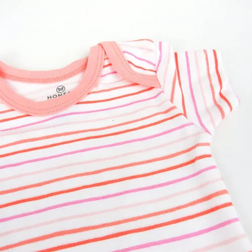 Vista 3 de HonestBaby Girls Organic Cotton Short Sleeve Bodysuits Multipack