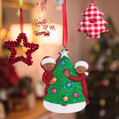 Vista 5 de Adorno de Primera Navidad 2025 Personalizado para Parejas – Regalo Personalizado de Nuestro Primer Año Juntos para Parejas – Adorno de Primera