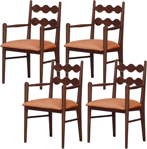 Vista 18 de Sillas de comedor tapizadas, silla de cocina con respaldo, silla de sala de estar con brazos versátil asiento de comedor de granja, sillas
