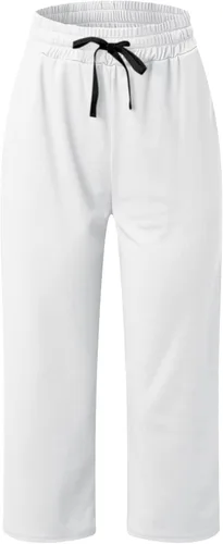 Vista 3 de UQRZAU Pantalones de mujer con bolsillos 2023 con cordón suelto casual pantalones de yoga pierna ancha, S-5XL