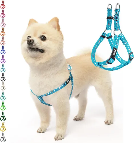 Vista 27 de Pupteck - Arnés para perros sin jalar, suave, ajustable, de nailon, talla básica, chaleco para cachorro, para caminar al aire libre con etiqueta