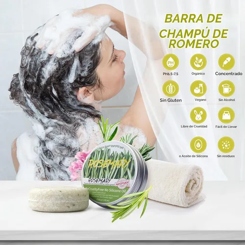 Vista 2 de Barra de champú para el cabello, limpieza profunda para la pérdida de cabello del cuero cabelludo, champú orgánico control de aceite, 0 aceite