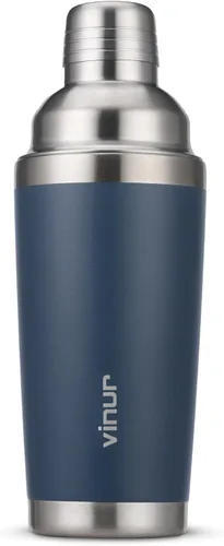 Vista 11 de VINUR Coctelera aislada, coctelera de Martini aislada al vacío de acero inoxidable de 20 onzas con colador integrado y tapa jigger para camarero