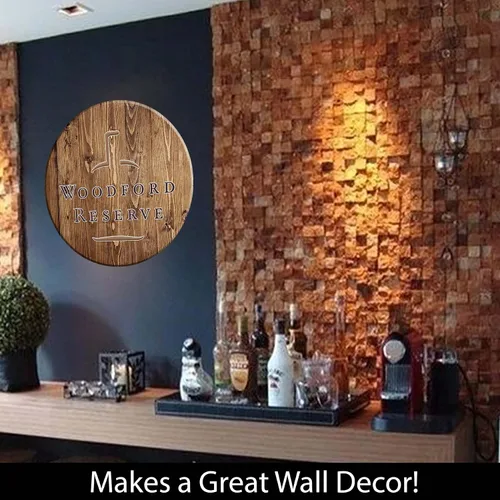 Vista 5 de The Reserve Bourbon Inspired by Whiskey Barrel - Letrero de barra de 18 pulgadas para decoración de bar