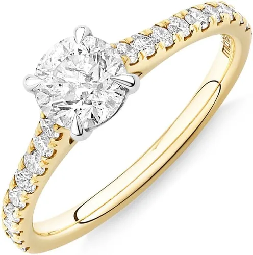 Vista 4 de IGI Certified 2.85 Carat TW White Round Excellent Cut Lab Created Diamond Engagement Ring With Side Natural Diamond In 14k White Yellow Rose Gold
