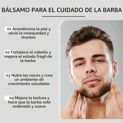 Vista 3 de Estimulante para Barba, Apolo Cosmetics Para Barba, Ultra Potente Bálsamo de Crecimiento, New De Barba, Estimulante Barba Hidrata y Fortalece