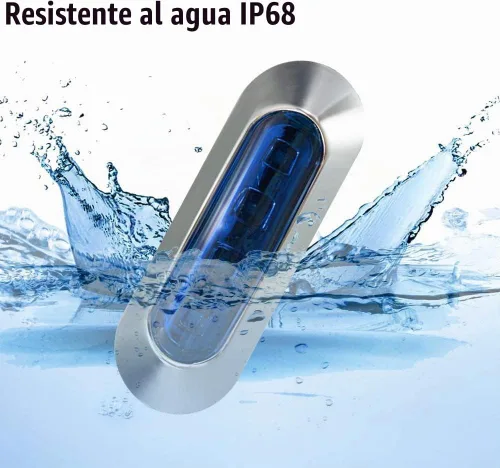 Vista 4 de 20 piezas de luces LED azules 12-24V para remolque, luces indicadoras laterales, luces de despeje delanteras y traseras con bisel cromado